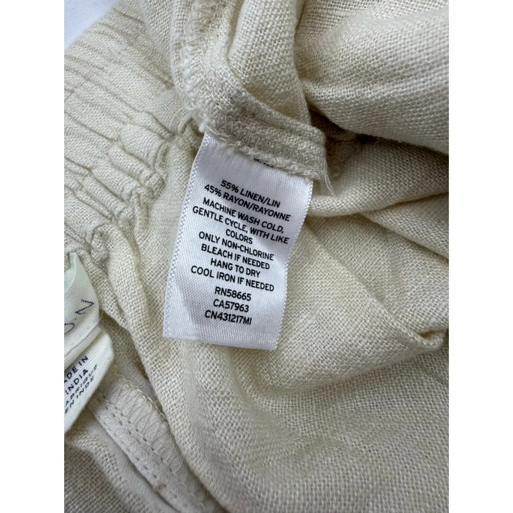 Women's Caslon Linen Blend Shorts Beige/Tan Size XL with Lace Trim - Picture 9 of 10